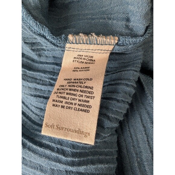 Soft Surroundings Blue Oceo Gauze Tunic Top Wide Leg Pants Set Size XL - Picture 9 of 12